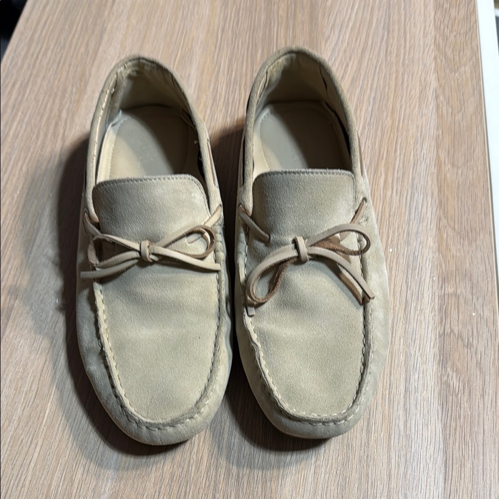 Zara Tan Loafers Slip-Ons Classic Style